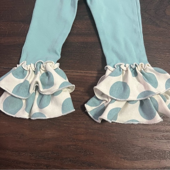 Giggle moon polka dot ruffle pant leggings baby infant size 9 months - Picture 2 of 6